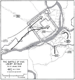 Map of attack on Hue