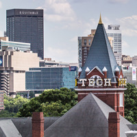 Tech Tower and Atlanta skyline