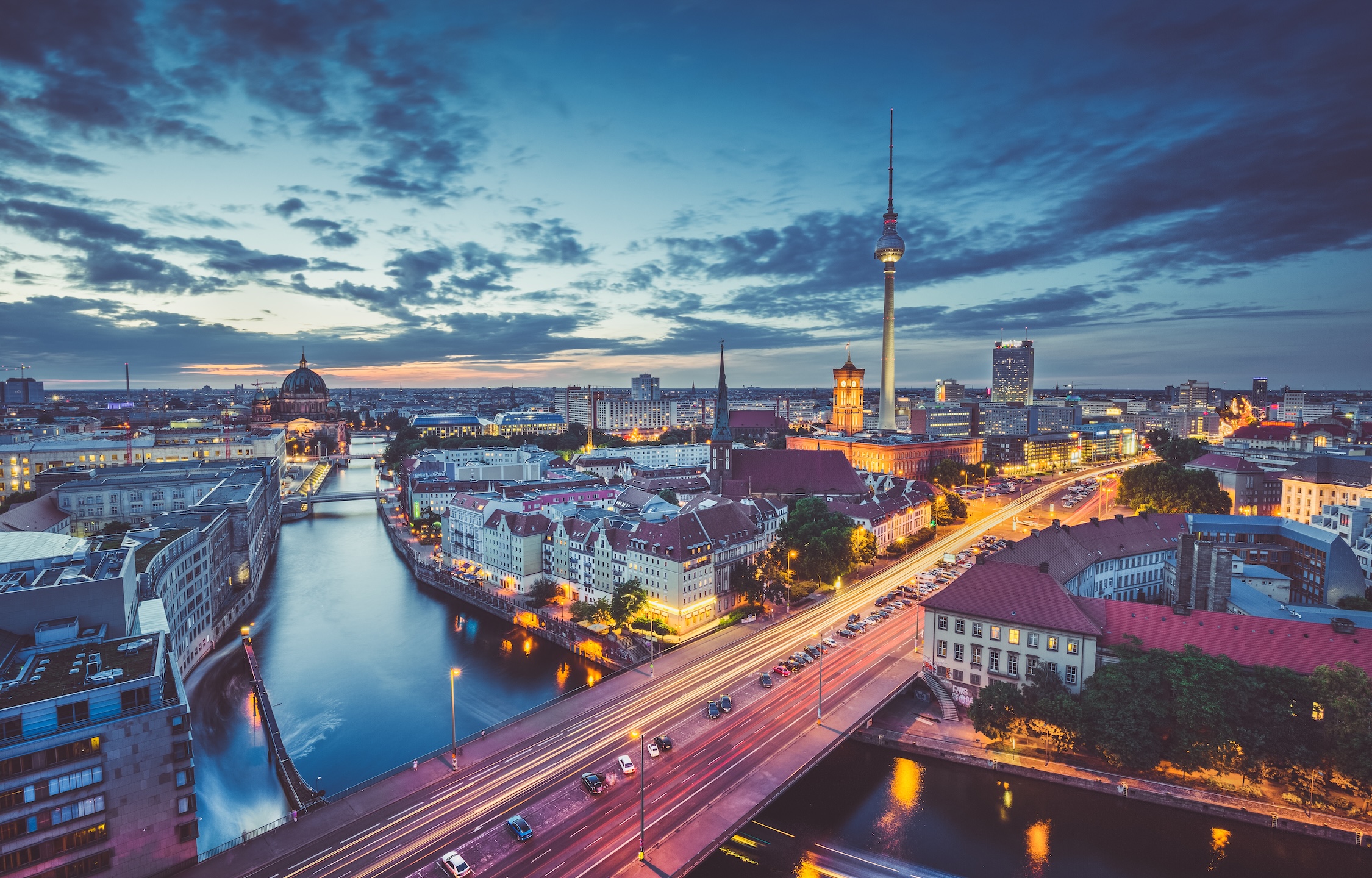 berlin skyline at night