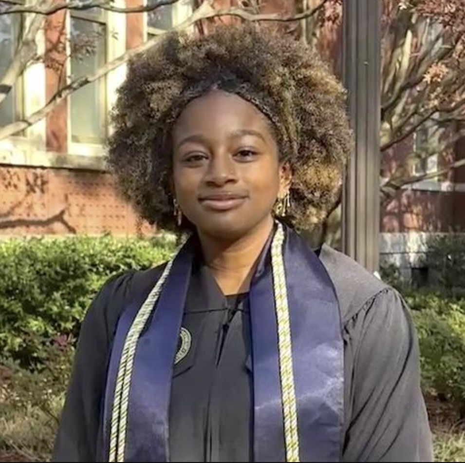 Amber in her graduation robe