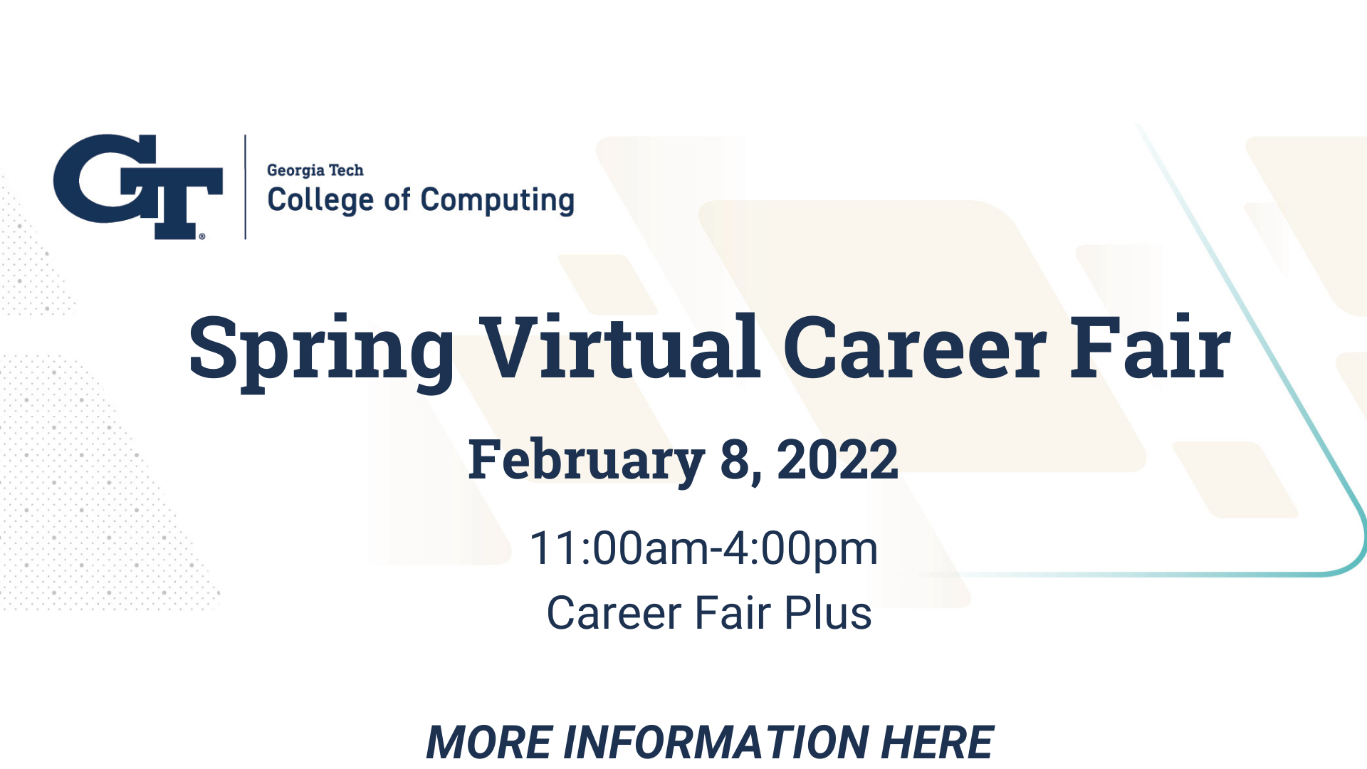 White background with registration link for Spring 2022 Computing Career Fair