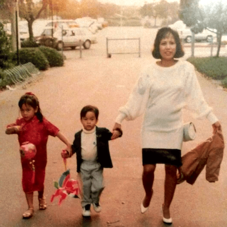 Kathy Pham, Georgia Tech alumna as a child with her brother and mother