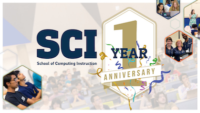 Georgia Tech School of Computing Instruction first anniversary graphic