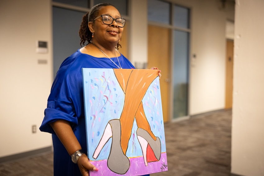Georgia Tech staff member Mechelle Kitchings shares one of her paintings