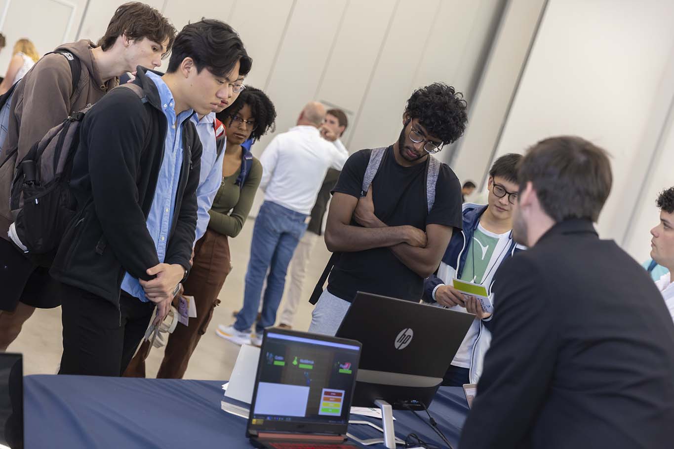 Students present at the Junior Design Capstone Expo. Omojokun and Fitzpatrick will speak about the program at SIGCSE. Photo by Kevin Beasley/ College of Computing