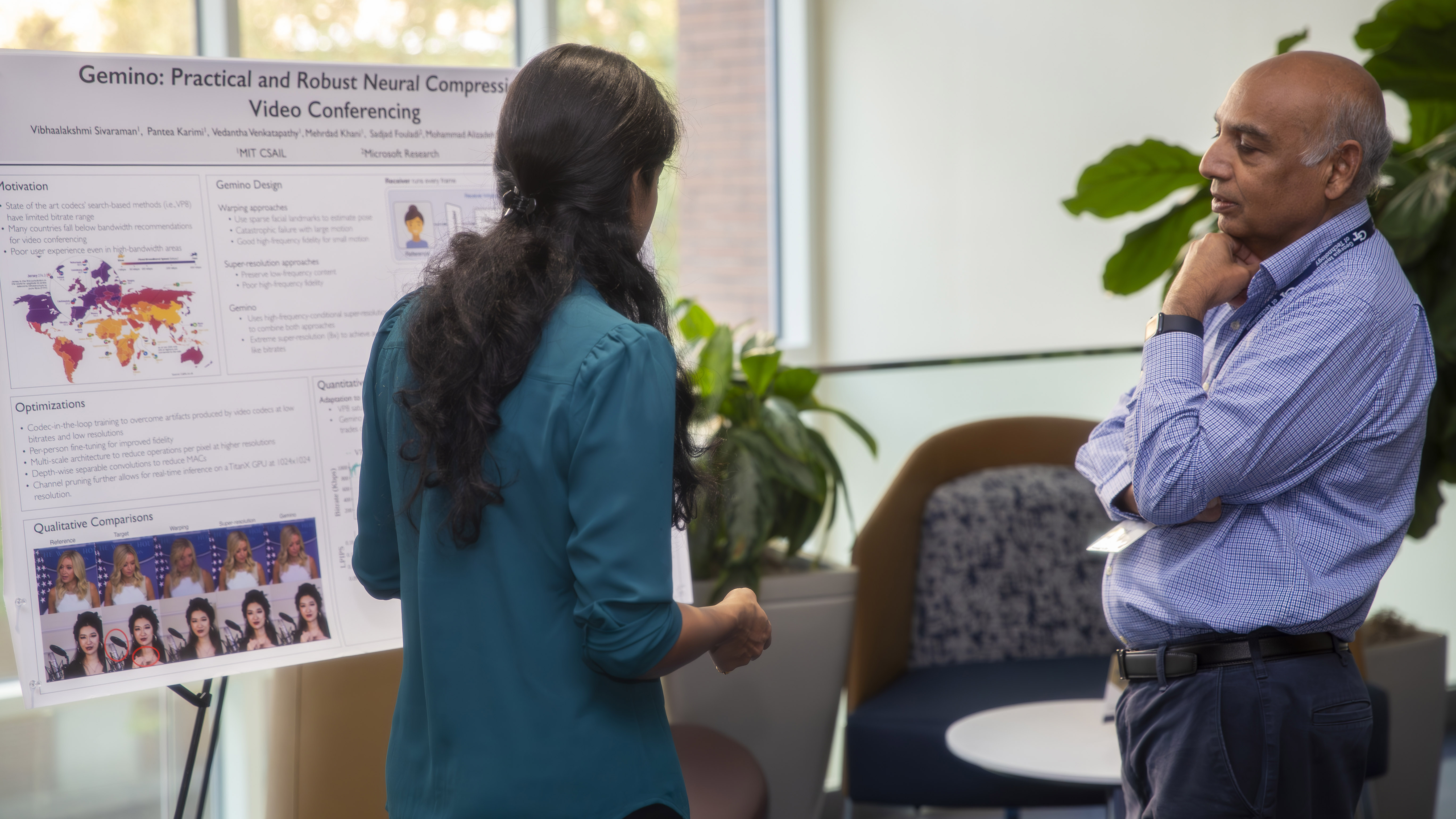 man talking to woman