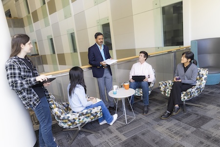 Newly announced dean of computing Vivek Sarkar meets with computer science faculty