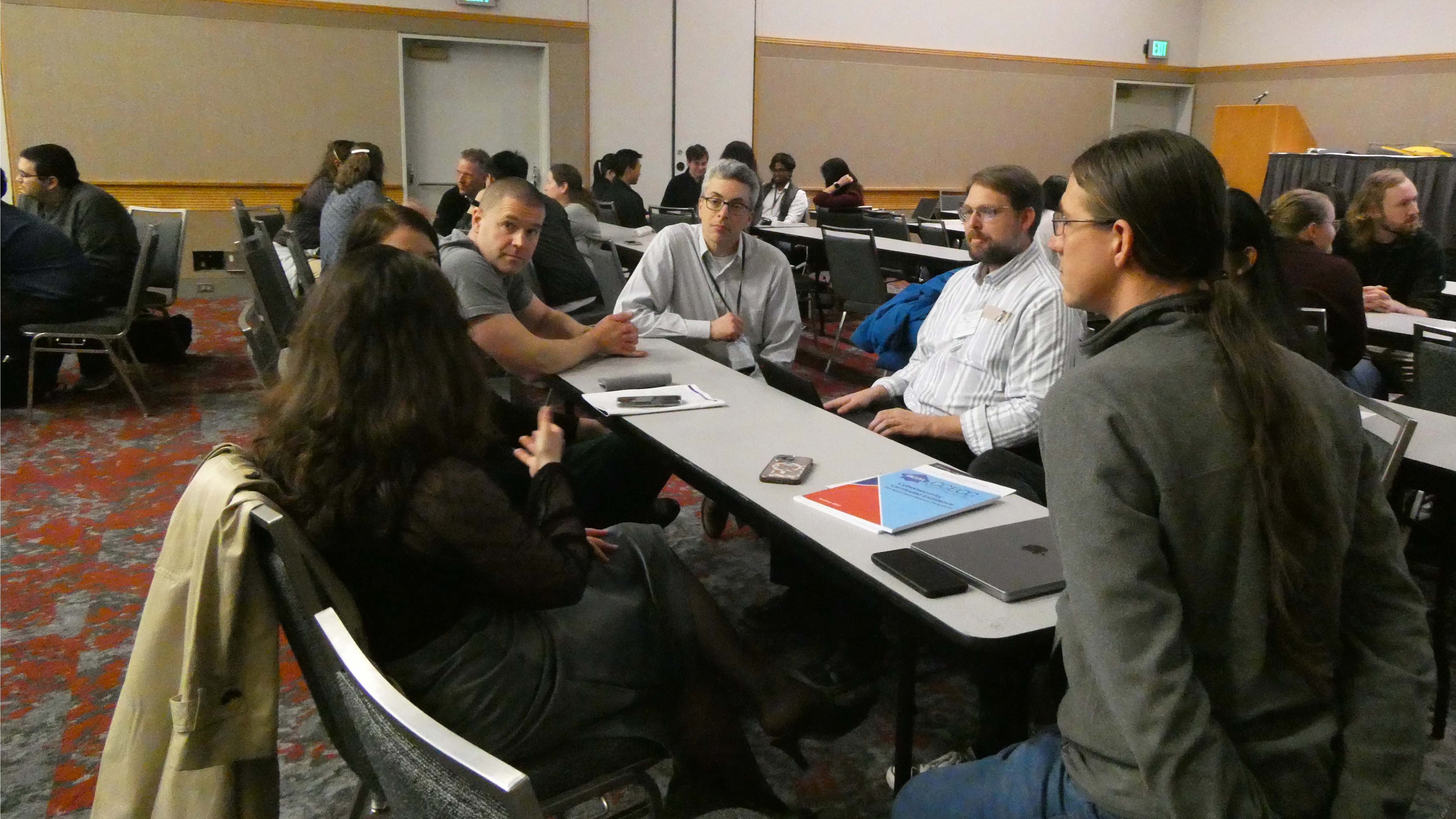 Groups discuss their own schools and TA programs.