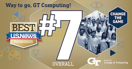 GT Computing 2026 Graduate Rankings graphic Number 7 in CS