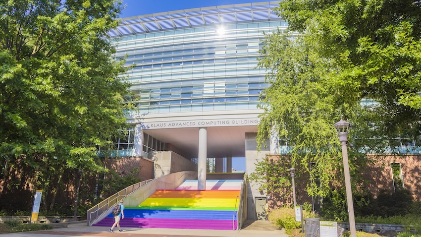Georgia Tech's Klaus Advanced Computing Building Rainbow Staircase