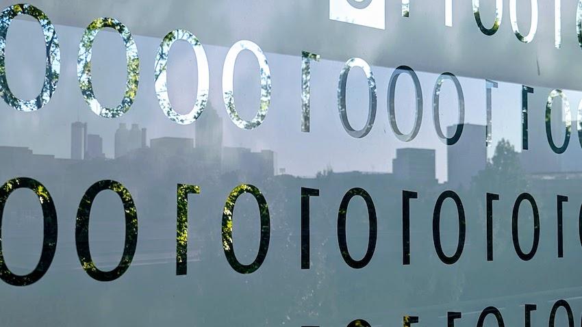 ATL reflections in Georgia Tech's Binary Bridge
