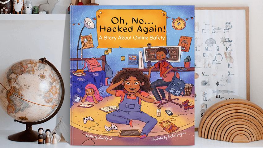 Book on a shelf surrounded by other items