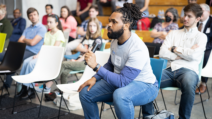 Man sitting and speaking