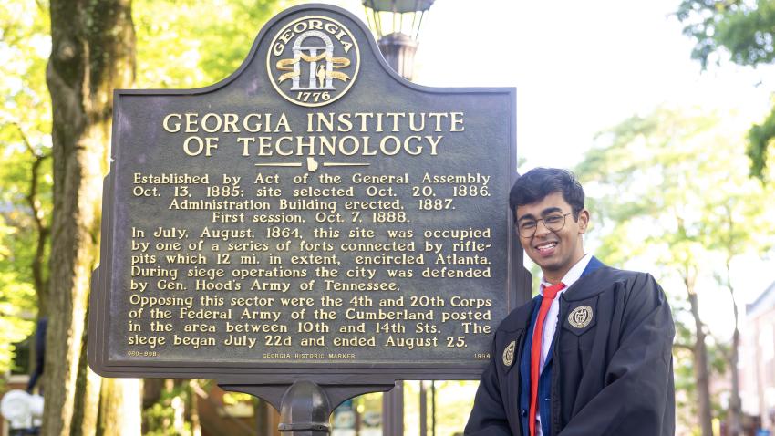 Pratham Mehta graduates with a CS degree. Photos by Tyler Parker.