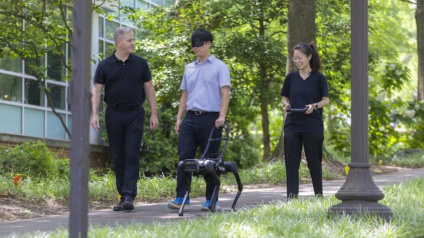 GT researchers testing their robotic guide dog prototype