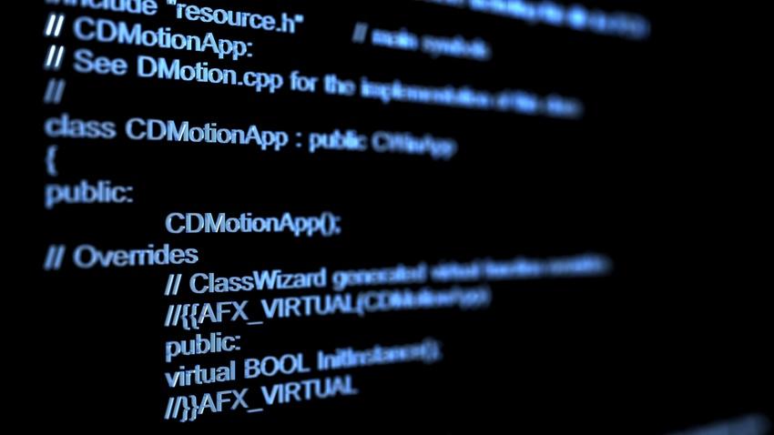 photo of screen with code