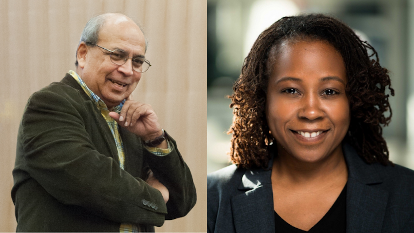 Professors Ashok Goel and Ayanna Howard smiling