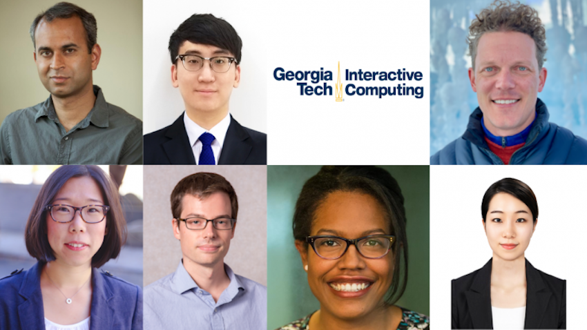 Seven new IC faculty members are pictured: Sashank Varma, Sehoon Ha, Chris Le Dantec, Wei Xu, Alan Ritter, Andrea Grimes Parker, and Jennifer Kim