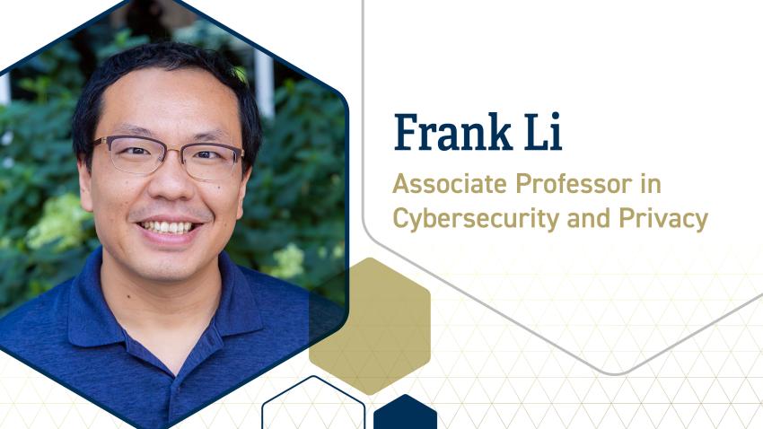 A graphic showing Frank Li's promotion to associate professor. 