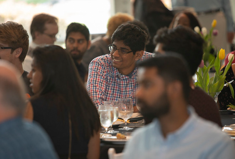 guy sitting at banquet table