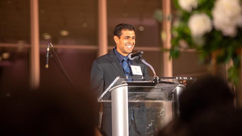 Alumnus Anil Chawla at the College of Computing Hall of Fame Induction Ceremony