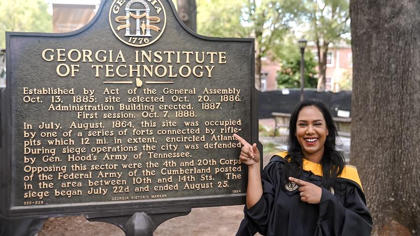Karina Islam is graduating with an MS degree in computer science from Georgia Tech.