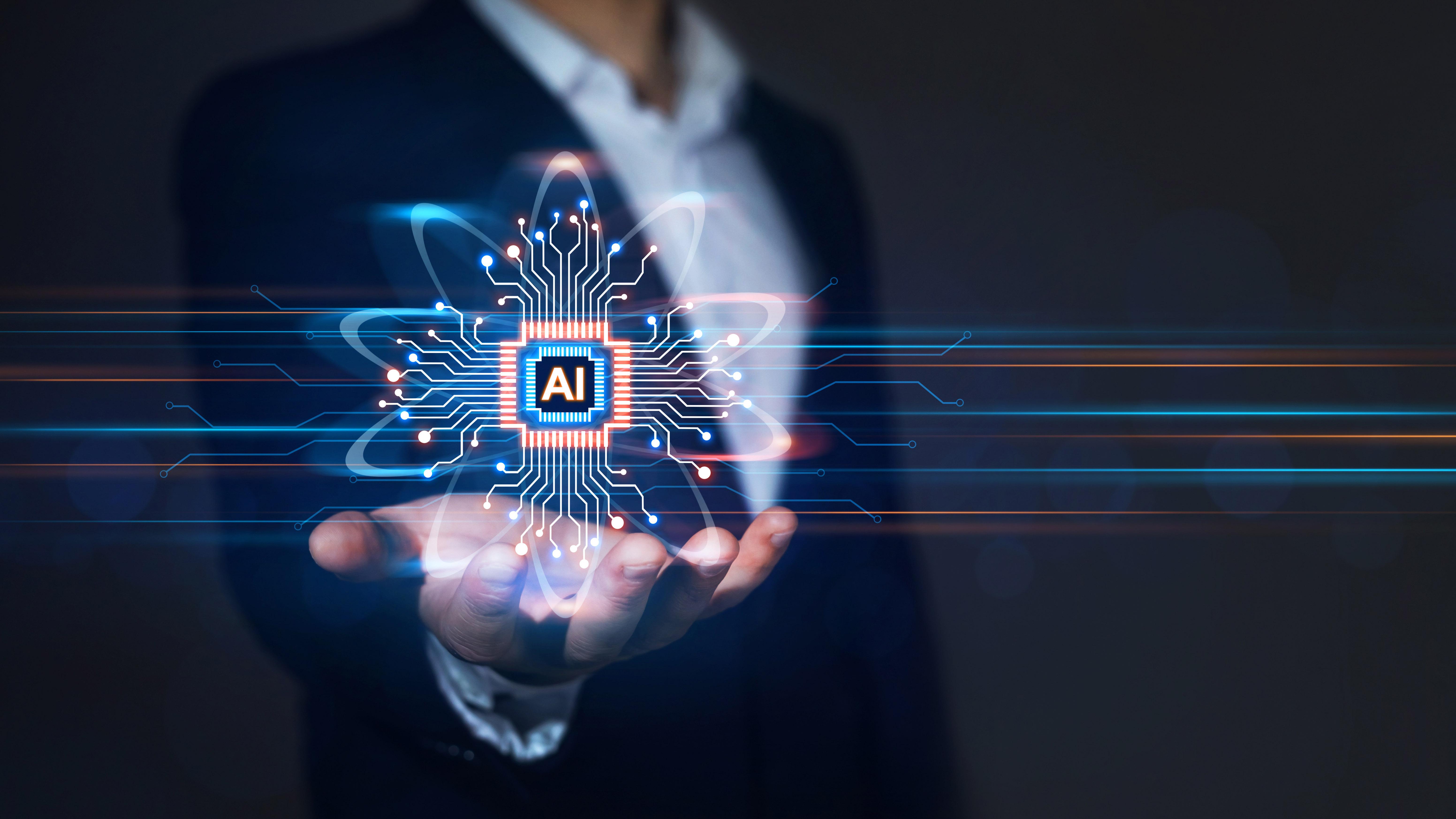 A graphic image of someone holding an AI nucleolus. 