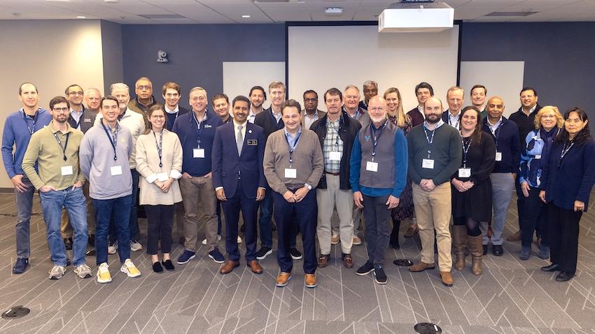 Group photo of venture capital summit at Georgia Tech's College of Computing