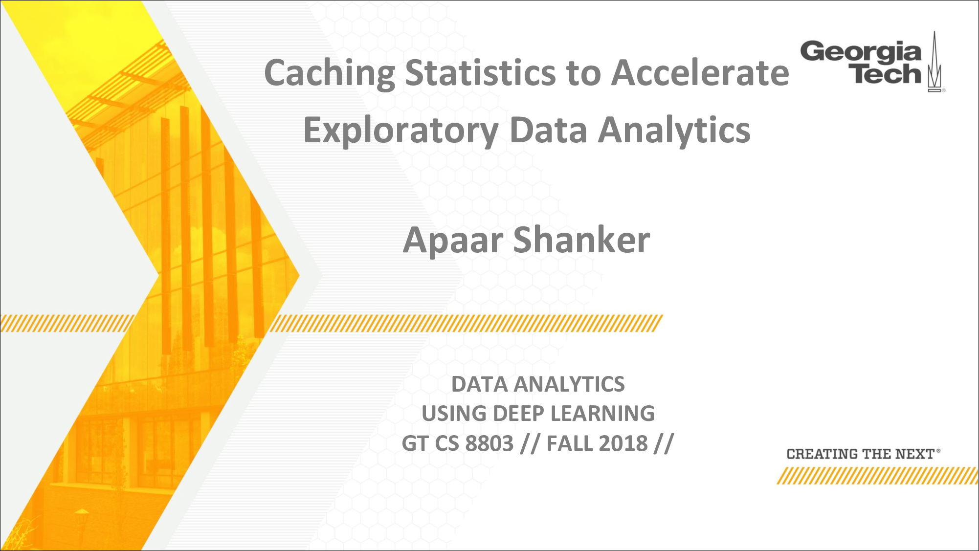 [PRESENTATION] Caching Statistical Queries: A Step Towards Automated Data Exploration